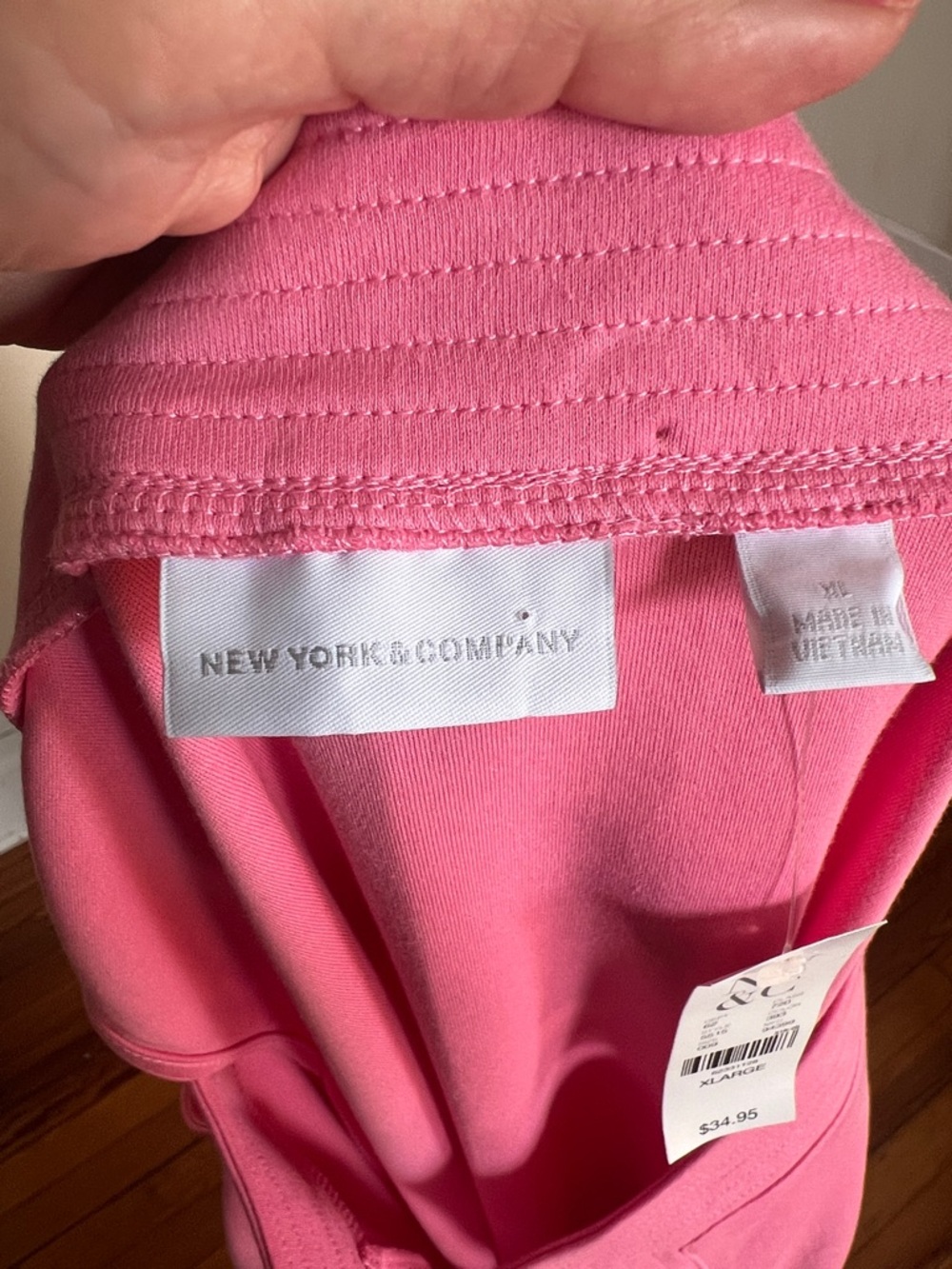 New York & Company Preppy Pink 100% Cotton Sleeveless Shift Dress - NWT - XL - Picture 3 of 9